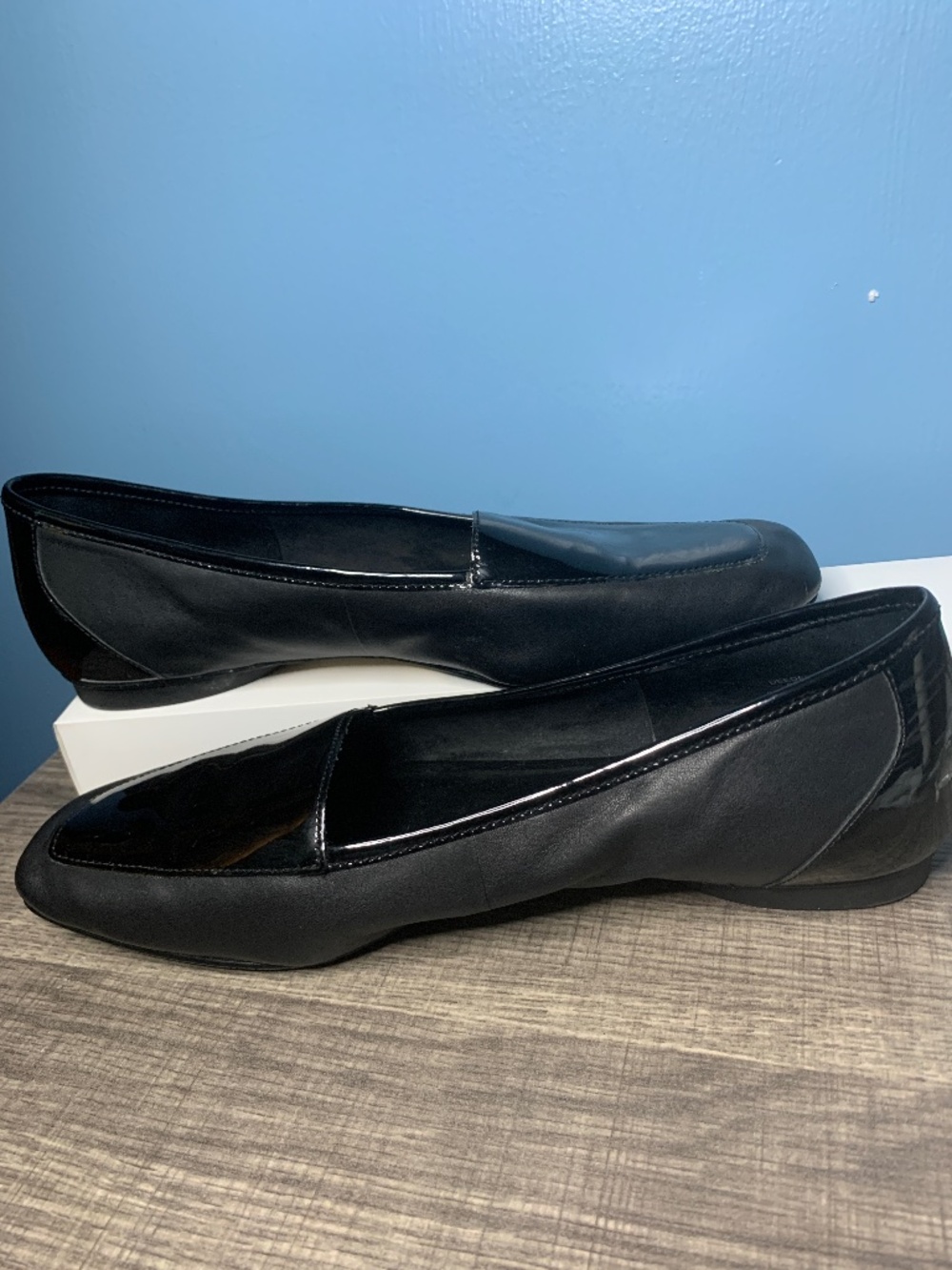 Donald Pliner Dee Dee black slip-on leather loafer.